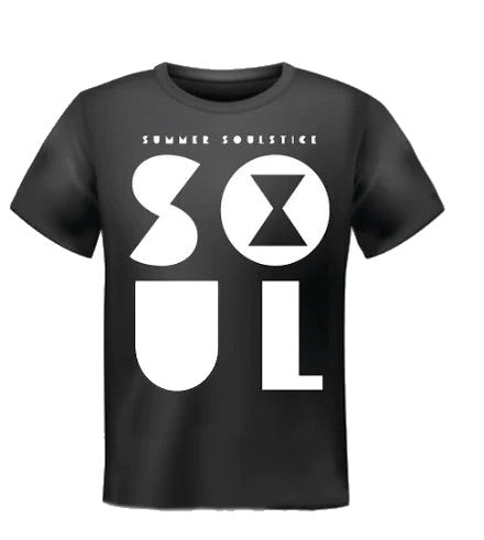 Quiet Contender Summer Soulstice X Black T-shirt with White Lettering